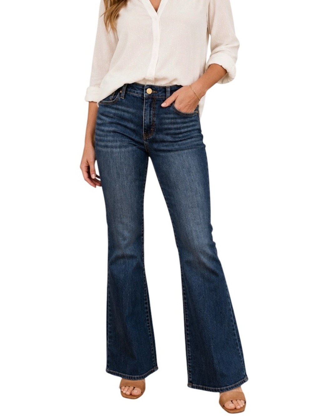 Kut From The Kloth Stella High Rise Fab Ab Flare Denim Jeans Size 6